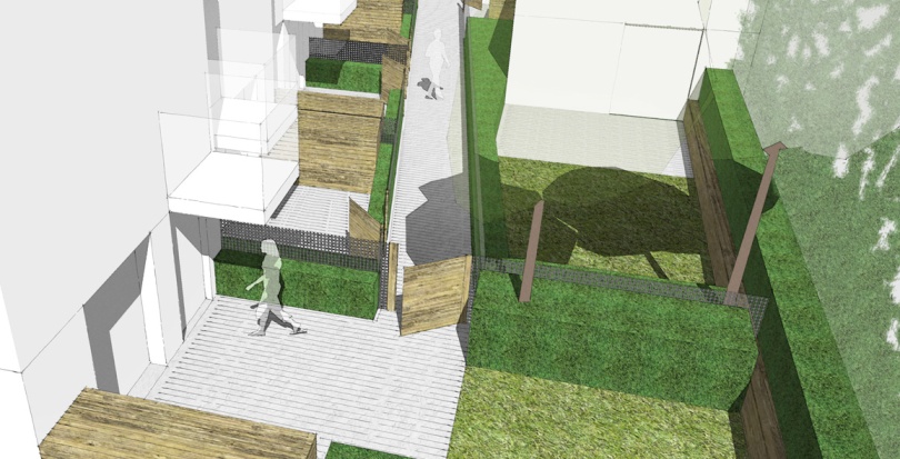 0314 Davis Landscape Architecture Ashby Road London Residential Landscape Render Courtyard Visualization Planning